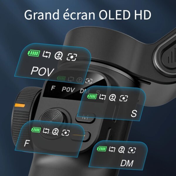 AOCHUAN Smart X2 Stabilisateur de Téléphone Gimbal pour Sport en Plein Air, Trépied à Déclencheur Automatique, Réglage Pliable avec Affichage LED au Sol, Contrôle par Gestes, Suivi de Visage et Corps, Fonction Anti-secousse – Image 8