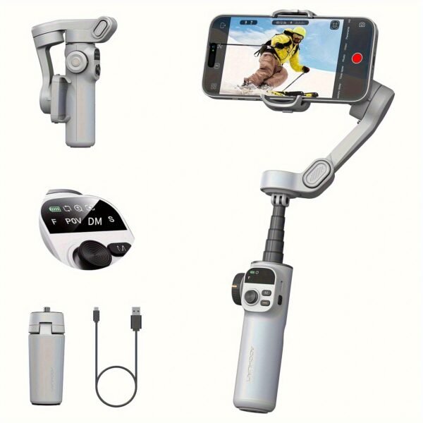 AOCHUAN Smart X2 Stabilisateur de Téléphone Gimbal pour Sport en Plein Air, Trépied à Déclencheur Automatique, Réglage Pliable avec Affichage LED au Sol, Contrôle par Gestes, Suivi de Visage et Corps, Fonction Anti-secousse – Image 5