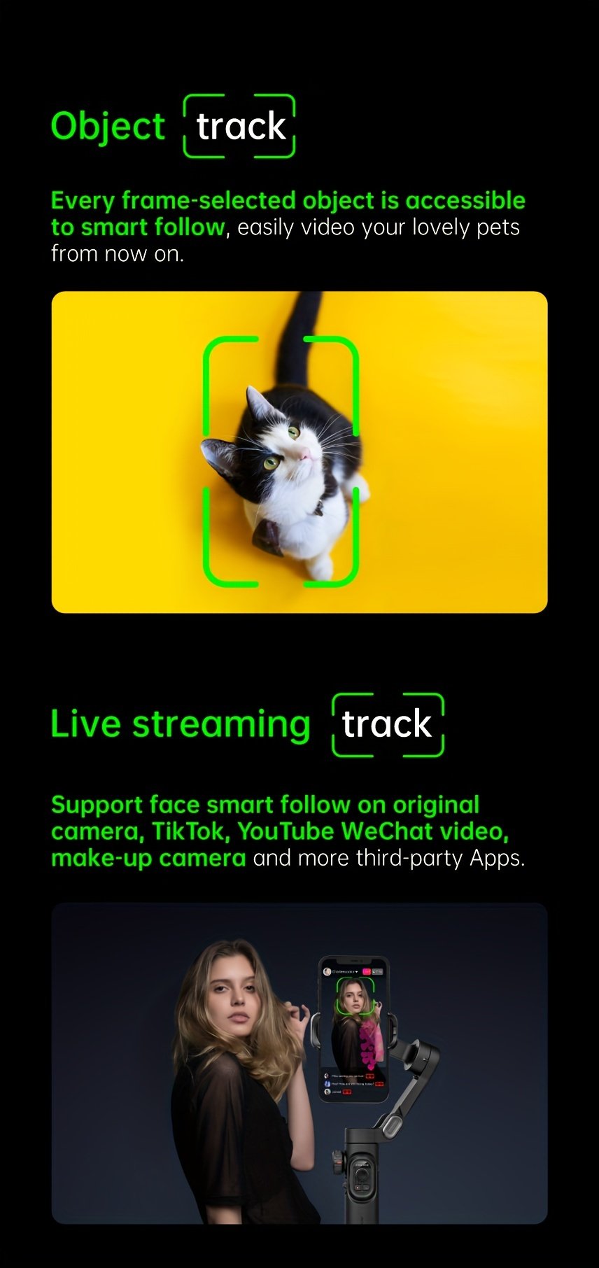 Stabilisateur de cardan à 3 axes pour smartphone pliable avec contrôle PTZ, stabilisation motorisée à 4 axes, objectif intégré de 16 mm et vidéo HD 1080P pour for iphone Xiaomi pour for samsung, vlogging, streaming, voyage, déplacement, stabilisateur de cardan pour smartphone, équipement de vlogging, stabilisateur de caméra portable, design compact, design léger