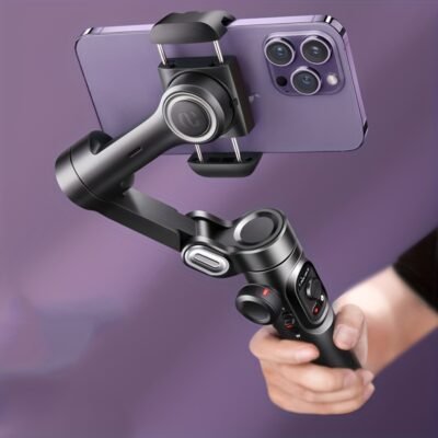 Stabilisateur de cardan à 3 axes pour smartphone pliable avec contrôle PTZ, stabilisation motorisée à 4 axes, objectif intégré de 16 mm et vidéo HD 1080P pour for iphone Xiaomi pour for samsung, vlogging, streaming, voyage, déplacement, stabilisateur de cardan pour smartphone, équipement de vlogging, stabilisateur de caméra portable, design compact, design léger