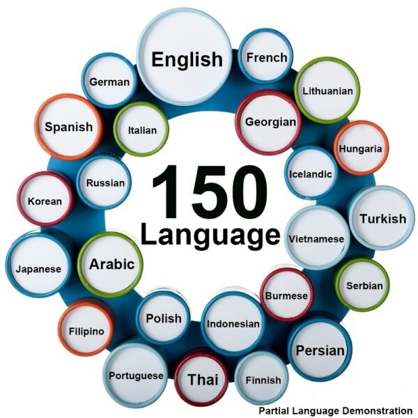 Écouteurs de Traduction en Temps Réel pour Plus de 100 Langues avec Contrôle par Application, Traduction Voix & Vidéo Bidirectionnelle pour Voyage, Affaires & Cadeaux, Rechargeables par USB, Sans Fil, Compatibles avec iOS & Android, Prise en Charge de 150 Langues, Écouteurs de Traduction pour Voyage | Design Compact | Support Multilingue – Image 8