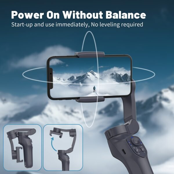 COMITOK L7C gimbal portable à 3 axes intelligent, peut être utilisé pour filmer des vidéos fluides, diffusions en direct, contrôle de geste intelligent et prises de vue de suivi, avec lumière d'appoint intégrée, artefact de prise de vue vlog selfie pour téléphone portable multi-scènes – Image 6
