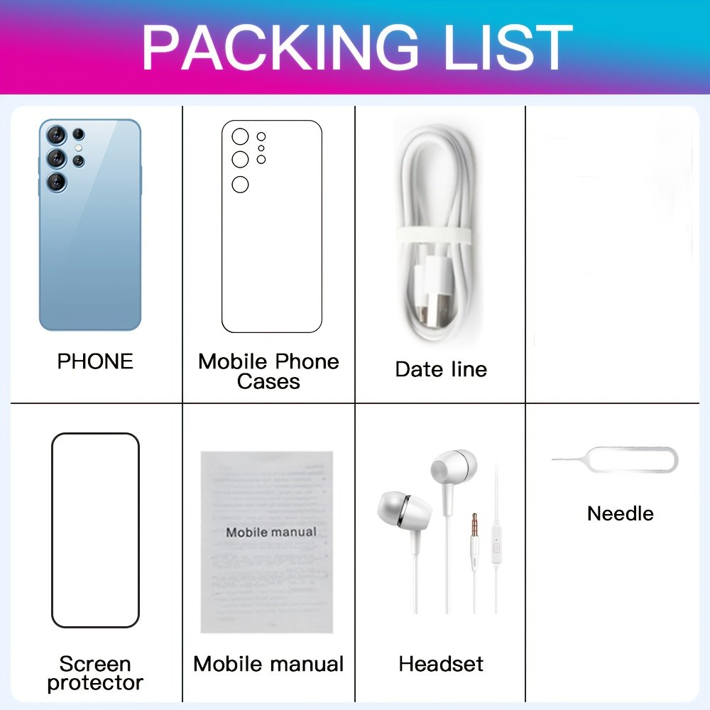 Smartphone déverrouillé 5G pour Android 13 - 8 Go + 256 Go / Écran 6,8