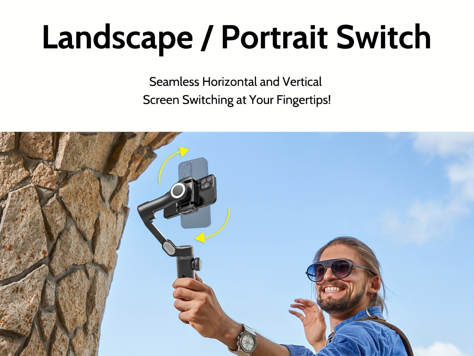 Stabilisateur de Gimbal AOCHUAN Xpro pour stabilité et anti-tremblement, peut être utilisé en main ou sur un trépied avec mode caméra recharge inversée, éclairage de remplissage intégré, affichage LED, télécommande, suivi du visage, contrôle gestuel, selfie, vlog, mode film