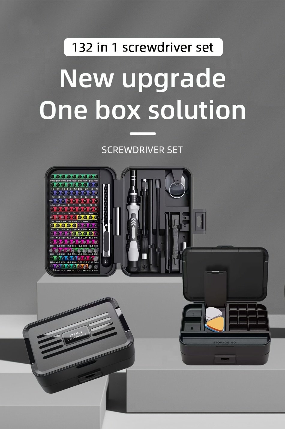 Kit de Réparation pour Téléphone Mobile avec Ensemble de Tournevis, Boîte Magnétique Incluant une Barre à Levier, Ventouse, Pincettes, Pinces et 108 Embouts pour Réparations Quotidiennes - Adapté aux Ordinateurs Personnels, Ordinateurs Portables, Téléphones Mobiles, Consoles de Jeux, Caméras, Lunettes, etc