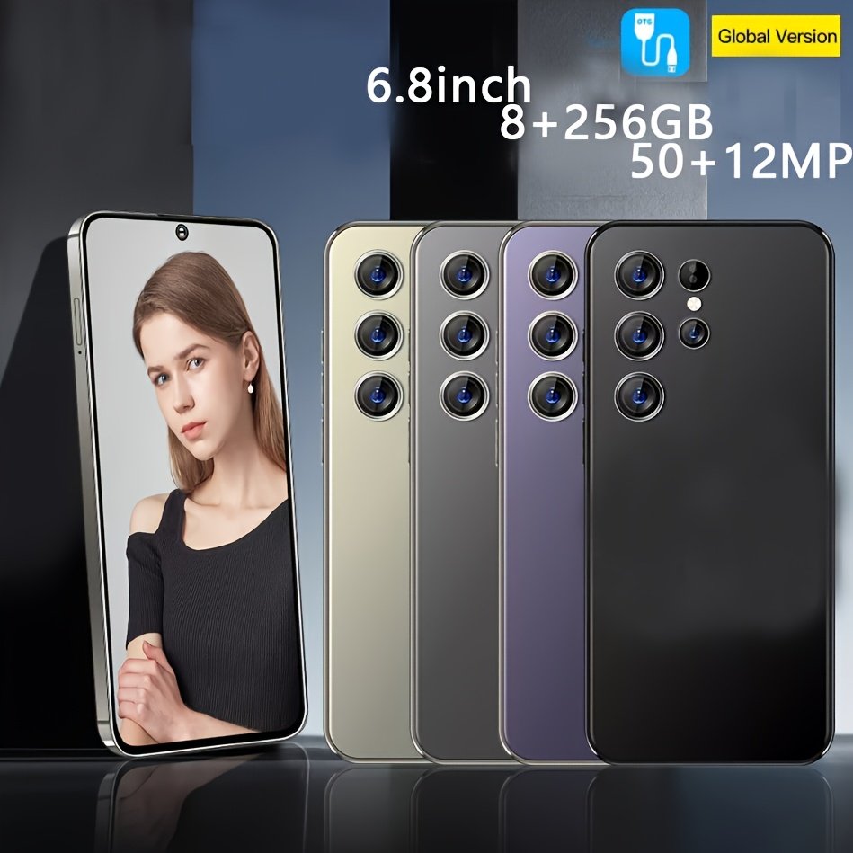 Smartphone déverrouillé 5G pour Android 13 - 8 Go + 256 Go / Écran 6,8