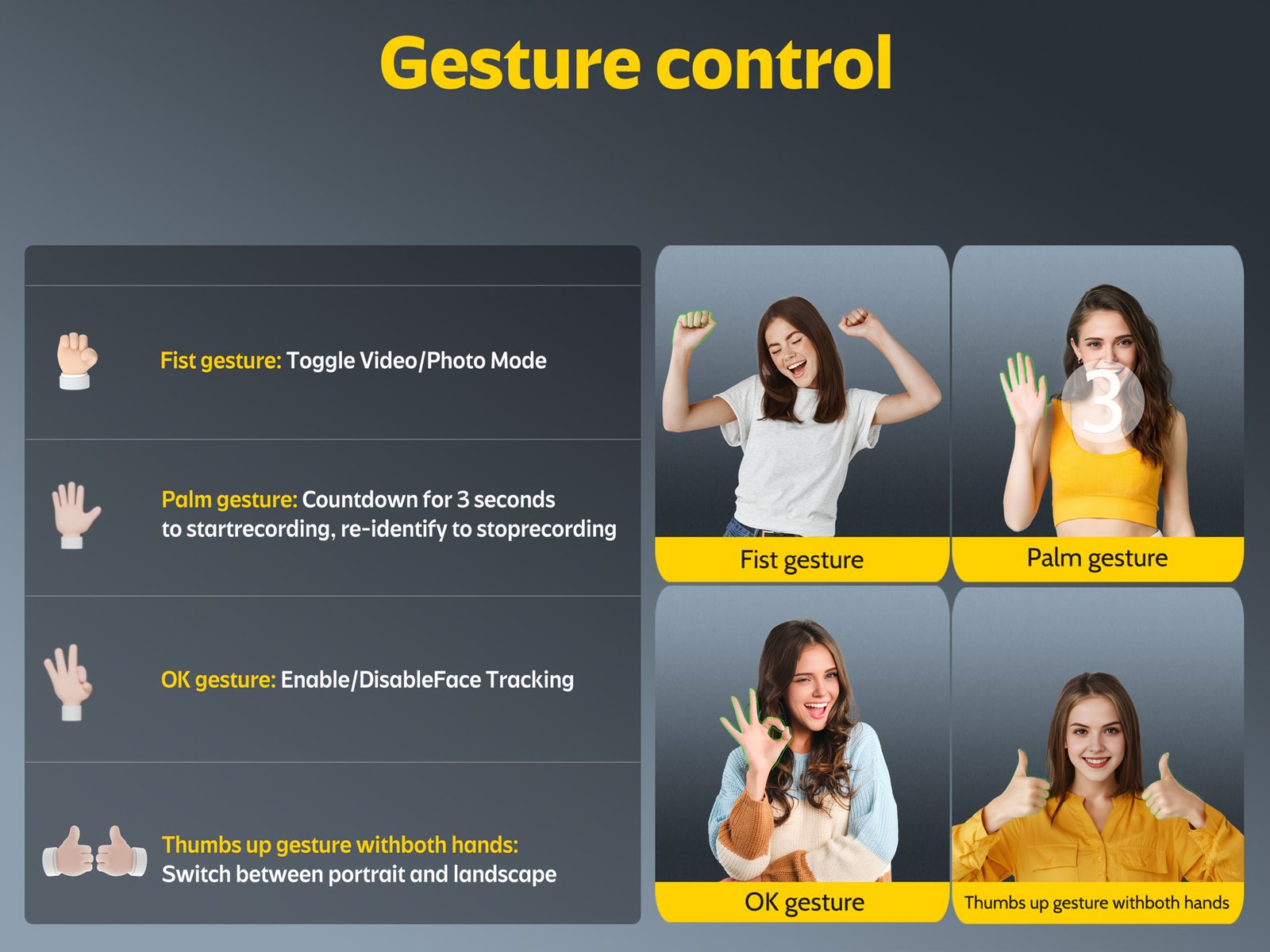 Stabilisateur de Gimbal AOCHUAN Xpro pour stabilité et anti-tremblement, peut être utilisé en main ou sur un trépied avec mode caméra recharge inversée, éclairage de remplissage intégré, affichage LED, télécommande, suivi du visage, contrôle gestuel, selfie, vlog, mode film