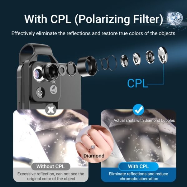 1 Pack Microscope APEXEL 200X Grossissement pour iPhone Huawei Xiaomi - Résolution HD, Lumière LED avec Filtre CPL, Design Clip-On Portable, Sans Application Nécessaire, Sac de Transport et Chiffon de Nettoyage Inclus, Microscopie Smartphone, Accessoire Compatible, Objectif Précis, Pour Utilisateurs Passionnés – Image 9