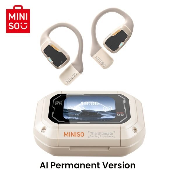 Écouteurs Sans Fil MINISO M98 avec Traduction IA - 135 Langues en Temps Réel, Conception Ouverte avec Écran Tactile Couleur et Retour Haptique, Autonomie de 35H, Micro Intégré, Chargement USB-C pour Jeux/Appels Téléphoniques/Musique, Outil de Traduction Multimédia, Casque Haut-De-Gamme – Image 5