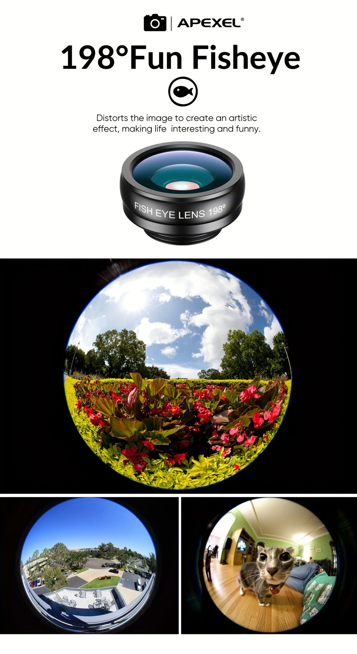 Kit d'Objectifs APEXEL 10 en 1 pour Téléphone avec Objectif Pois, Macro Large, Filtre Étoile et CPL pour iPhone 11, Samsung Redmi et tous les Smartphones