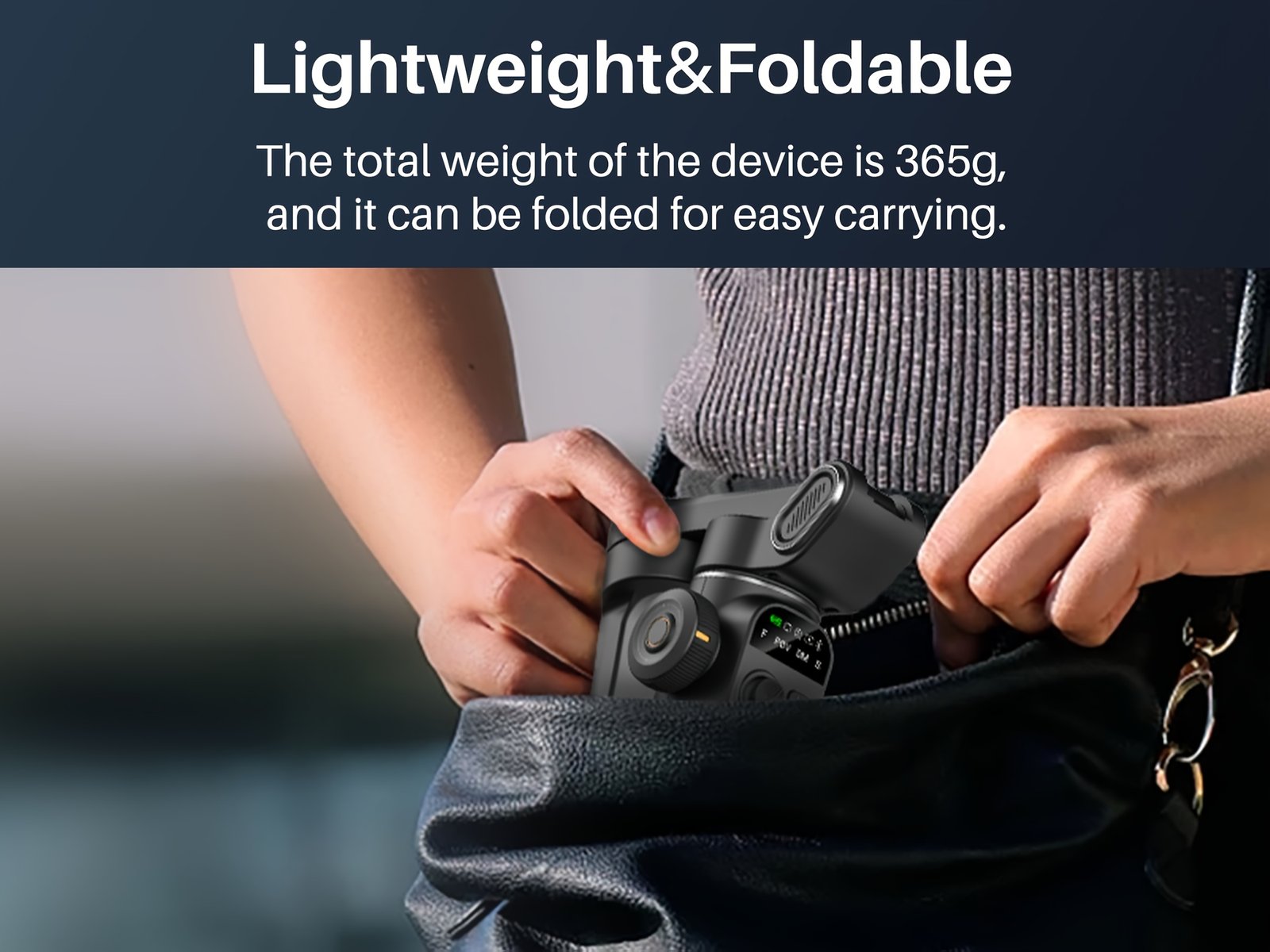 AOCHUAN Smart X2 Stabilisateur de Téléphone Gimbal pour Sport en Plein Air, Trépied à Déclencheur Automatique, Réglage Pliable avec Affichage LED au Sol, Contrôle par Gestes, Suivi de Visage et Corps, Fonction Anti-secousse