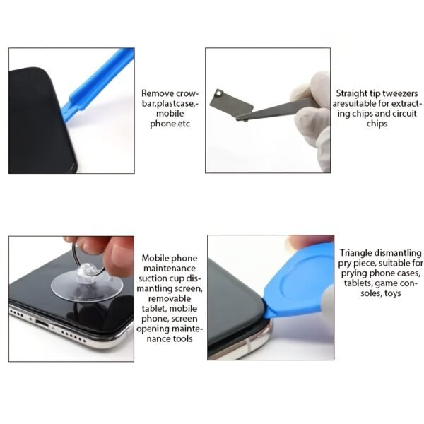 Outil de Réparation Multifonctionnel 42-en-1 pour Téléphone Portable, Lame de Levier en Plastique, Tournevis d'Ouverture d'Écran pour iPhone, iPad, Démontage d'Ordinateur Portable, Sac à Main – Image 3