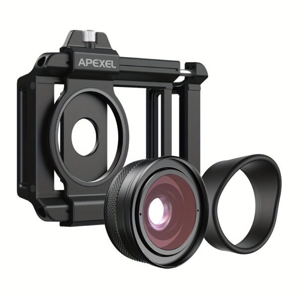 Objectif Macro DSLR Zoom 2en1 APEXEL, Grande Ouverture F1.05, Équipé d'un Filtre CPL de 37mm, Clip Extensible Universel Léger de 88g pour iPhone, Samsung, Huawei, Xiaomi et la Plupart des Smartphones – Image 2