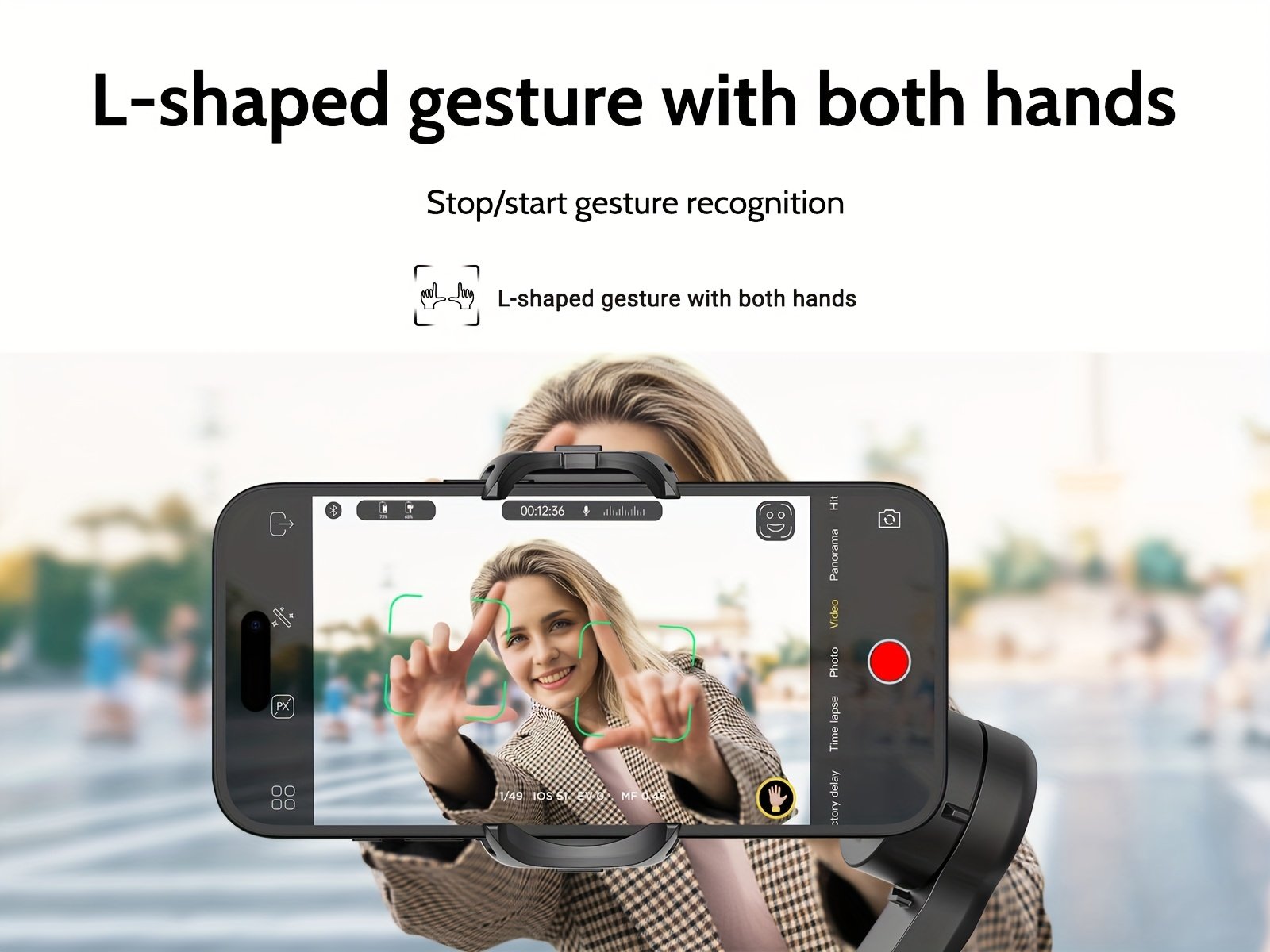 AOCHUAN Stabilisateur Intelligent pour Smartphone XPro avec Trépied, Suivi de Visage pour Sport en Plein Air et Diffusion en Direct, Application Anti-Vibration, Éclairage Intégré LED, Prise de Vue Autoportrait et Famille