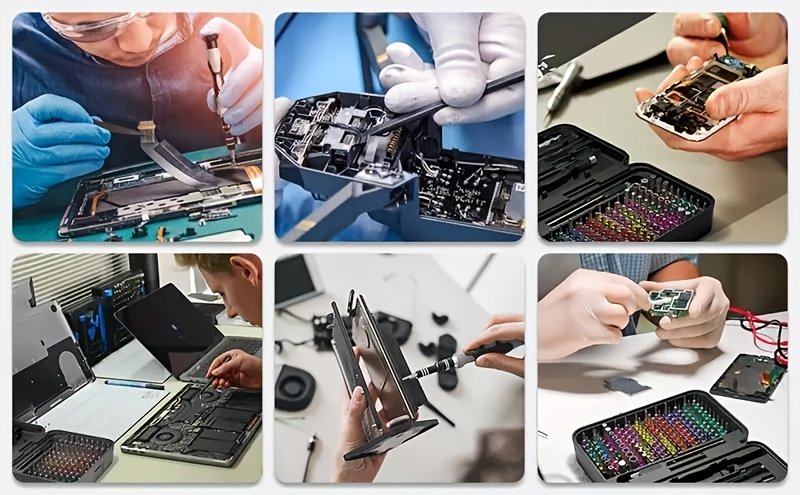 Kit de Réparation pour Téléphone Mobile avec Ensemble de Tournevis, Boîte Magnétique Incluant une Barre à Levier, Ventouse, Pincettes, Pinces et 108 Embouts pour Réparations Quotidiennes - Adapté aux Ordinateurs Personnels, Ordinateurs Portables, Téléphones Mobiles, Consoles de Jeux, Caméras, Lunettes, etc