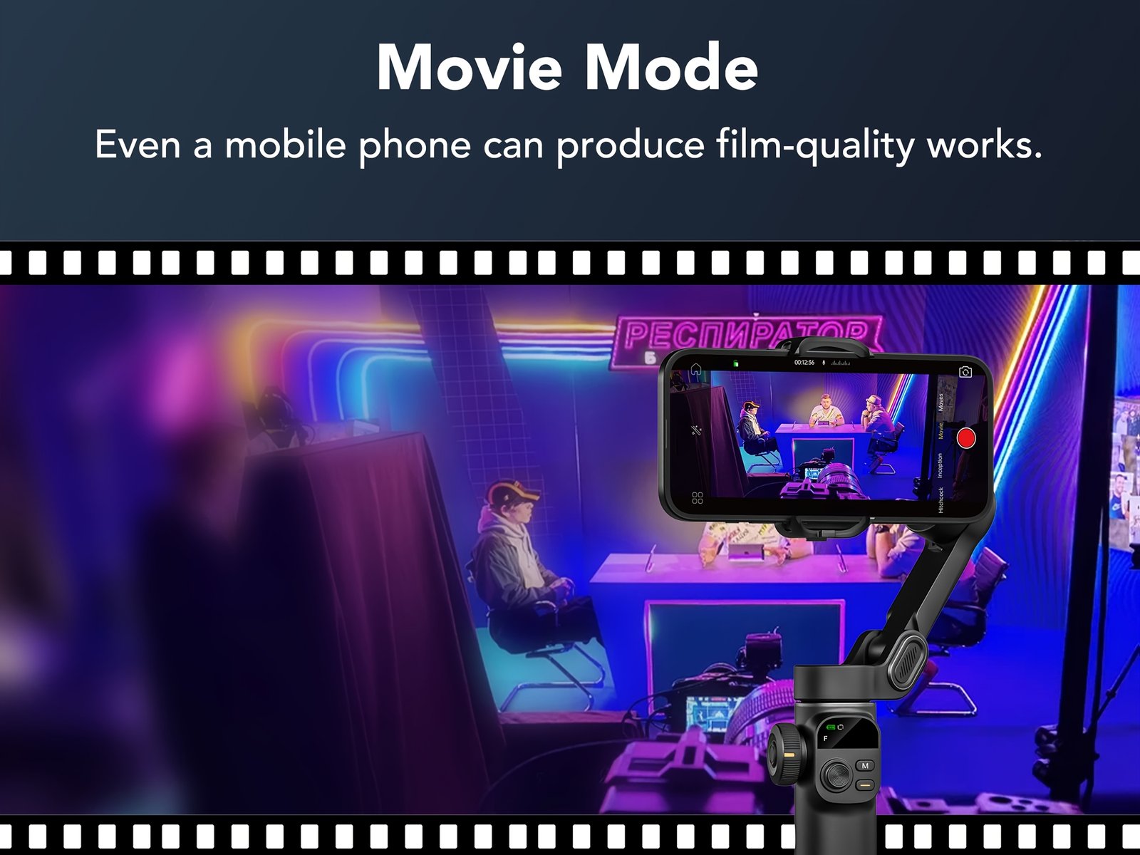 AOCHUAN Smart X2 Stabilisateur de Téléphone Gimbal pour Sport en Plein Air, Trépied à Déclencheur Automatique, Réglage Pliable avec Affichage LED au Sol, Contrôle par Gestes, Suivi de Visage et Corps, Fonction Anti-secousse