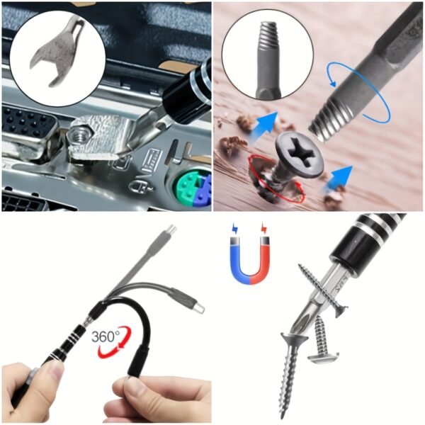 1pc 138 En 1 Kit de Réparation de Bricolage, Ensembles de Tournevis de Précision Kit D'outils de Tournevis Adapté Aux Réparations D'iphones, de Tablettes, de Montres, D'appareils Photo, Etc. Avec Mini Clé Et Extracteur de Vis Dénudées – Image 8