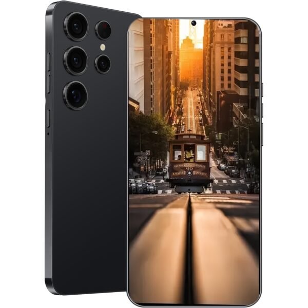 Smartphone déverrouillé 5G pour Android 13 - 8 Go + 256 Go / Écran 6,8" / Caméra 50 MP + 13 MP / Batterie 6800 mAh / Double SIM / Face ID / GPS - Livré avec casque audio, câble de charge, étui et film anti-rayures, W&O – Image 3