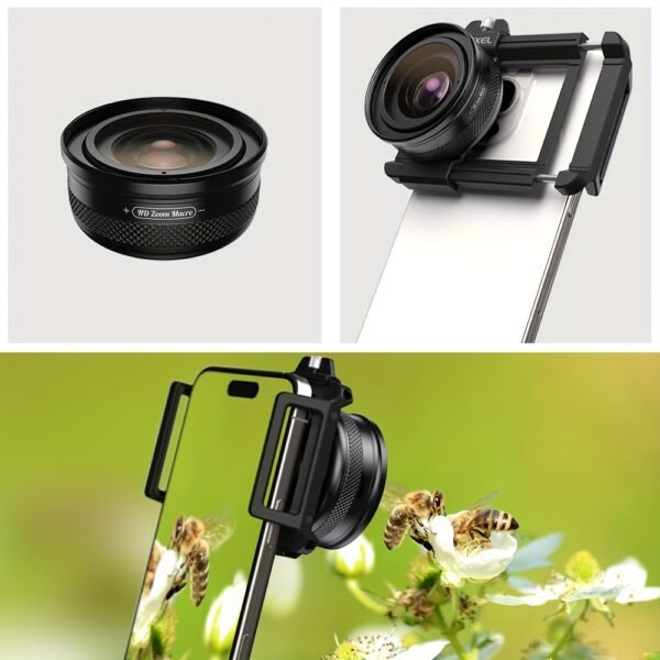 Objectif Macro DSLR Zoom 2en1 APEXEL, Grande Ouverture F1.05, Équipé d'un Filtre CPL de 37mm, Clip Extensible Universel Léger de 88g pour iPhone, Samsung, Huawei, Xiaomi et la Plupart des Smartphones – Image 6