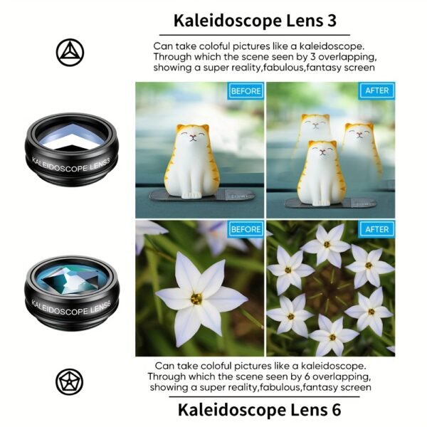 Kit d'Objectifs APEXEL 10 en 1 pour Téléphone avec Objectif Pois, Macro Large, Filtre Étoile et CPL pour iPhone 11, Samsung Redmi et tous les Smartphones – Image 7