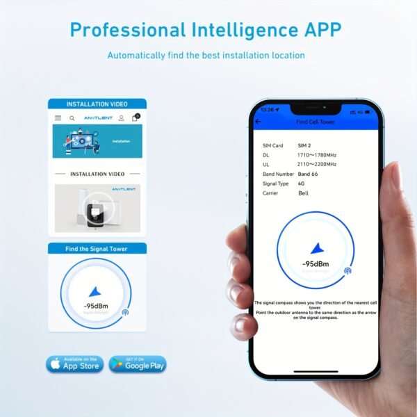 Booster de Signal Série N50, Supporte les Bandes 1/3/7/8/20 pour Bureau à Domicile | Amplificateur de Signal HD Écran Tactile avec Antenne Omni Extérieure pour 4G LTE et 3G – Image 8