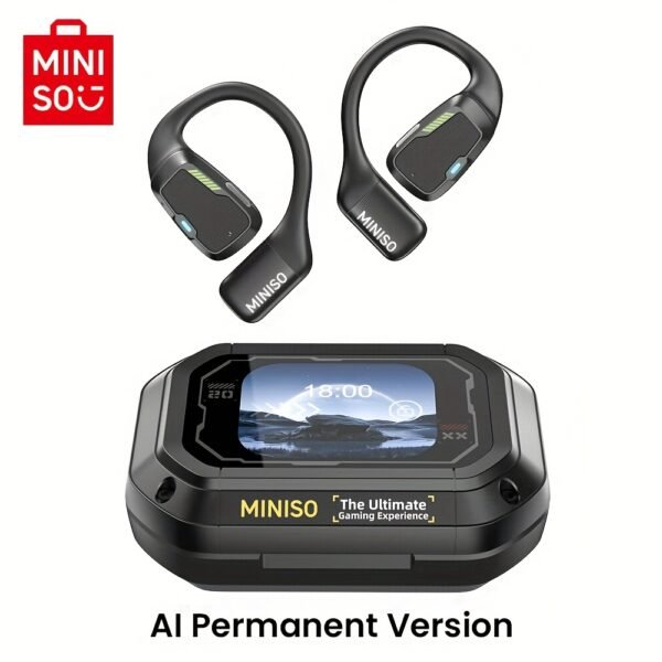 Écouteurs Sans Fil MINISO M98 avec Traduction IA - 135 Langues en Temps Réel, Conception Ouverte avec Écran Tactile Couleur et Retour Haptique, Autonomie de 35H, Micro Intégré, Chargement USB-C pour Jeux/Appels Téléphoniques/Musique, Outil de Traduction Multimédia, Casque Haut-De-Gamme – Image 7