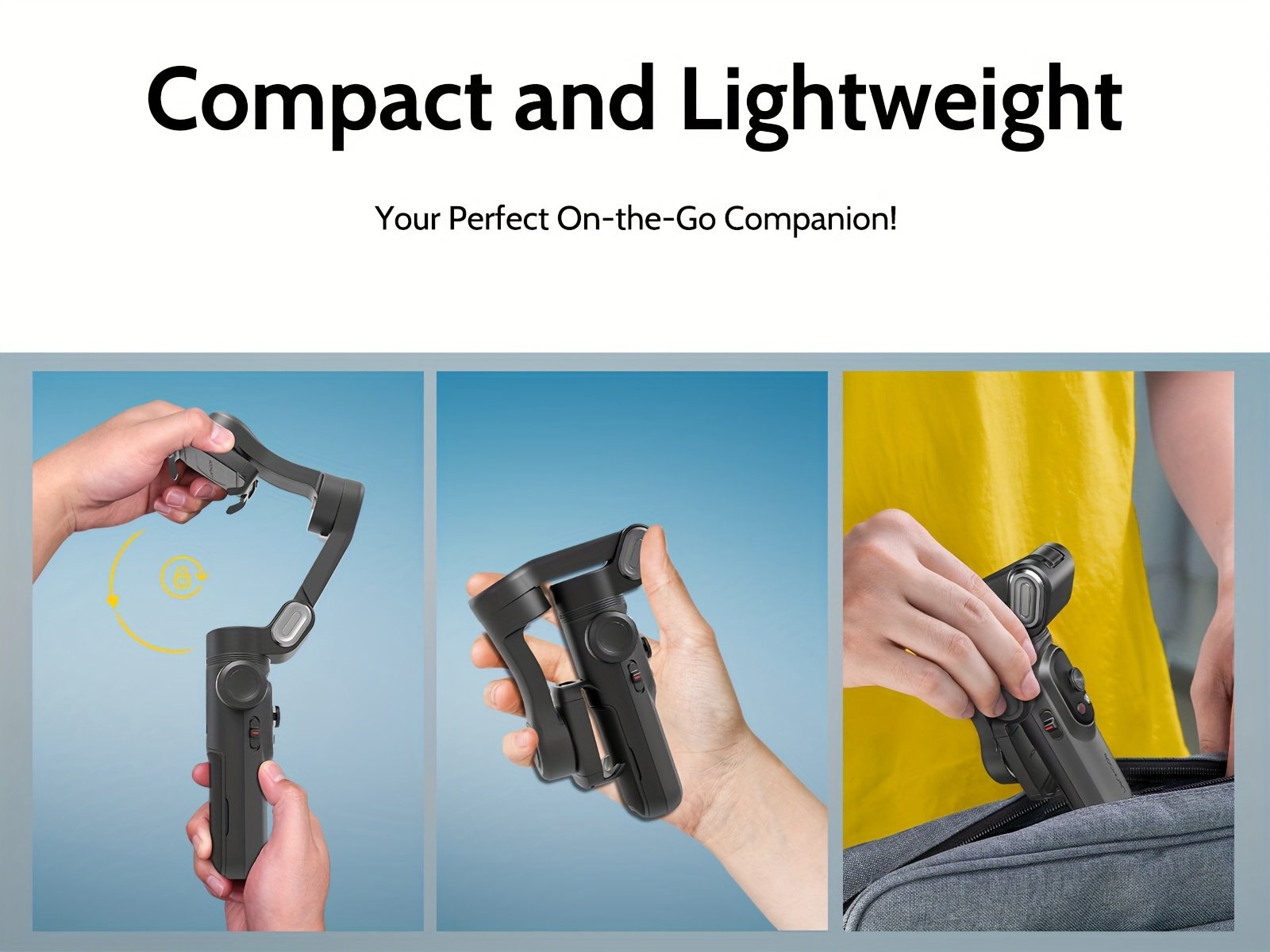 Stabilisateur de Gimbal AOCHUAN Xpro pour stabilité et anti-tremblement, peut être utilisé en main ou sur un trépied avec mode caméra recharge inversée, éclairage de remplissage intégré, affichage LED, télécommande, suivi du visage, contrôle gestuel, selfie, vlog, mode film