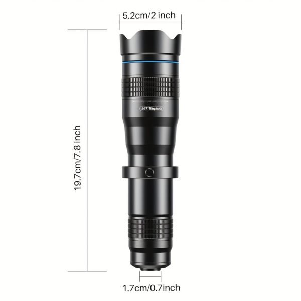 Kit d'Objectif Téléobjectif APEXEL 36X pour Smartphone, Lentille de Caméra pour Téléphone Portable avec Attache Universelle, Objectif de Photographie HD pour iPhone et la Plupart des Smartphones - Objectif Téléphoto à Haute Grossissement pour Photographie de Concerts et Observation des Oiseaux, APExel – Image 2