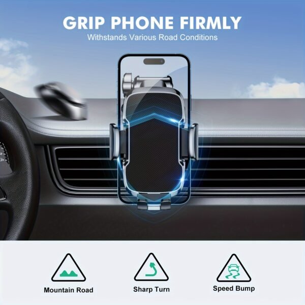Support de Téléphone pour Voiture WOCBUY [Ventouse Forte et Base Robuste], [Protection en Silicone et Libération à Un Bouton] Support de Téléphone à Ventouse pour Tableau de Bord, Compatible avec Téléphones de 10.16cm à 17.78cm – Image 4