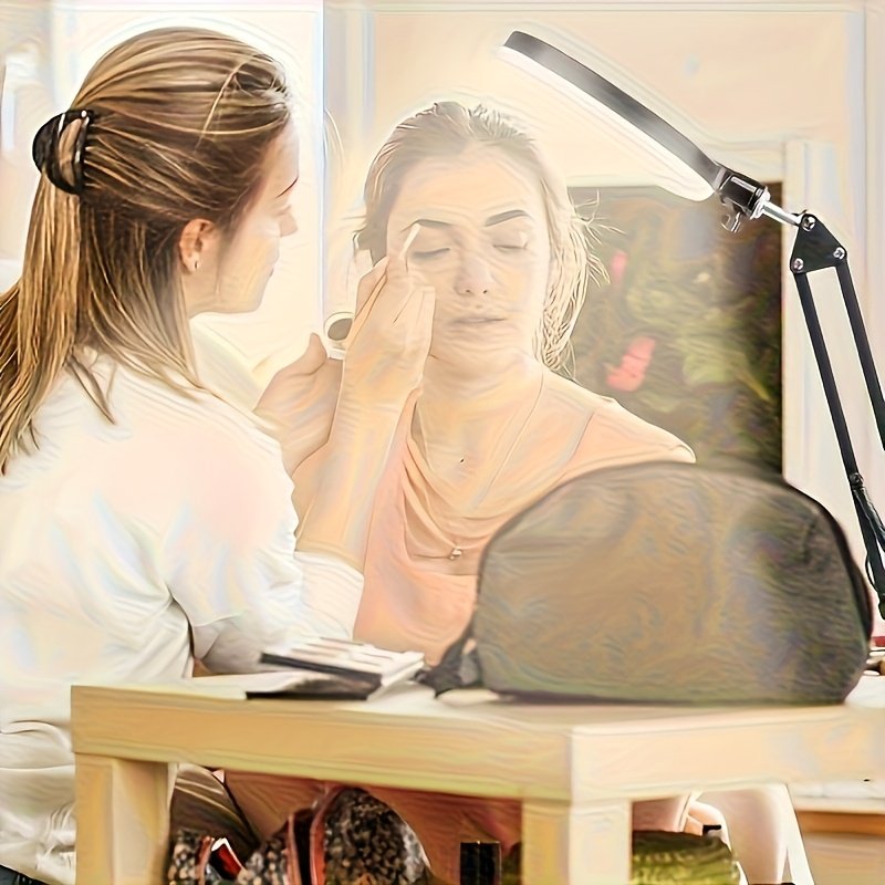 Support de Téléphone pour Caméra Suspendue Amélioré, Support de Téléphone avec Lumière d'Anneau pour Enregistrement, Support de Bureau Flexiblement Suspendu pour Cuisine/Photographie/Maquillage/Manucure/Streaming en Direct/Réunions Zoom