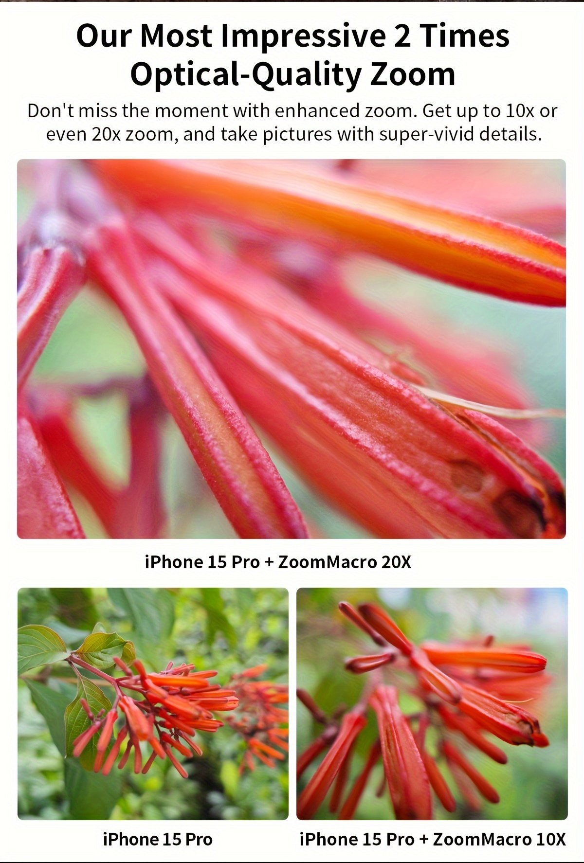 Objectif zoom APEXEL 10X-20X pour la photographie avec smartphone, objectif optique haute définition