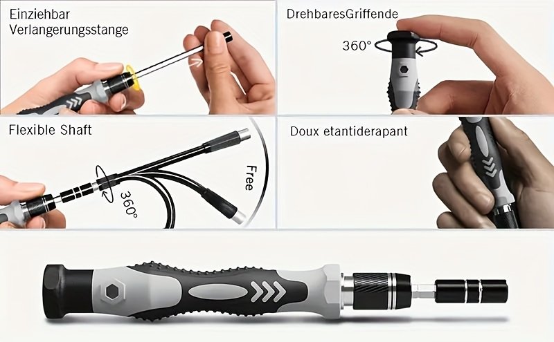 Kit de Réparation pour Téléphone Mobile avec Ensemble de Tournevis, Boîte Magnétique Incluant une Barre à Levier, Ventouse, Pincettes, Pinces et 108 Embouts pour Réparations Quotidiennes - Adapté aux Ordinateurs Personnels, Ordinateurs Portables, Téléphones Mobiles, Consoles de Jeux, Caméras, Lunettes, etc