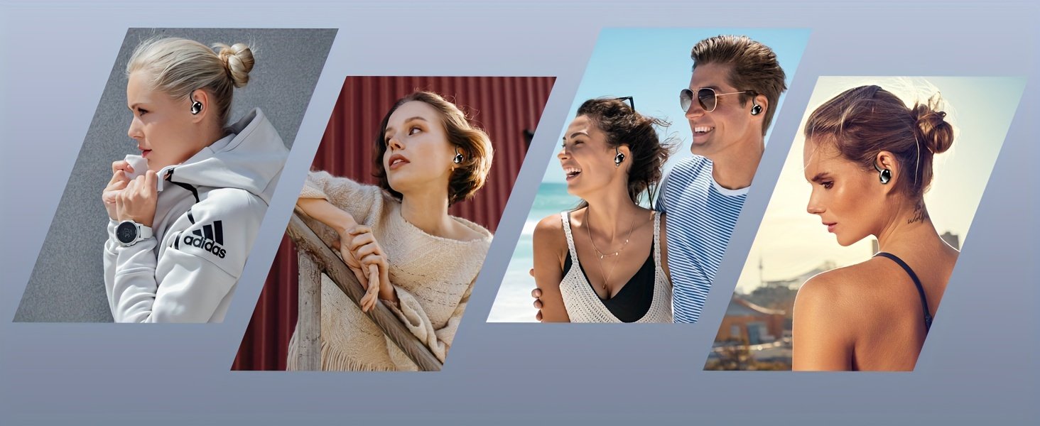 Écouteurs Sans Fil Q38 avec Son Stéréo Environnant, Écouteurs Sportifs à Longue Durée de Jeu, Moniteurs Intra-Auriculaires avec Microphone Intégré pour l'Exercice et la Réduction du Bruit