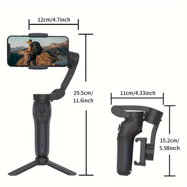 COMITOK L7C gimbal portable à 3 axes intelligent, peut être utilisé pour filmer des vidéos fluides, diffusions en direct, contrôle de geste intelligent et prises de vue de suivi, avec lumière d'appoint intégrée, artefact de prise de vue vlog selfie pour téléphone portable multi-scènes – Image 2