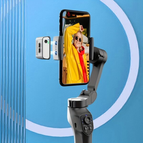 COMITOK L7C gimbal portable à 3 axes intelligent, peut être utilisé pour filmer des vidéos fluides, diffusions en direct, contrôle de geste intelligent et prises de vue de suivi, avec lumière d'appoint intégrée, artefact de prise de vue vlog selfie pour téléphone portable multi-scènes – Image 4