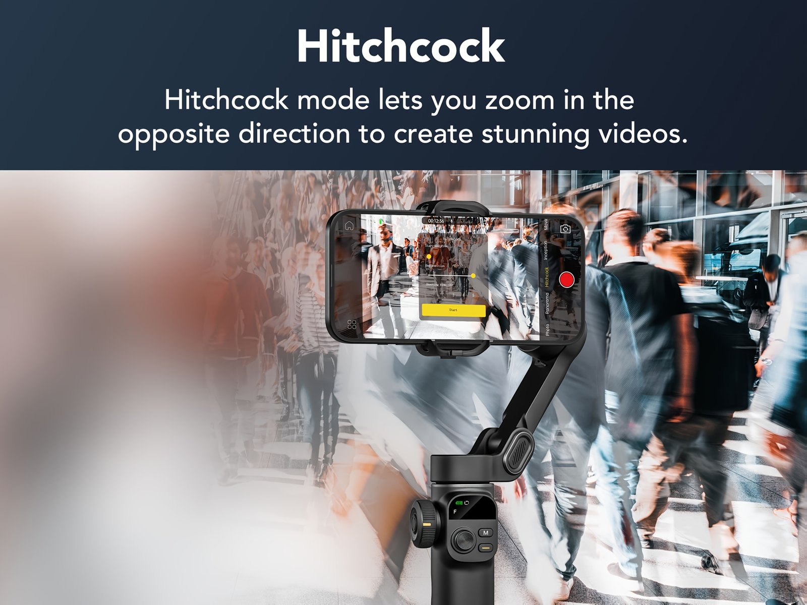 AOCHUAN Smart X2 Stabilisateur de Téléphone Gimbal pour Sport en Plein Air, Trépied à Déclencheur Automatique, Réglage Pliable avec Affichage LED au Sol, Contrôle par Gestes, Suivi de Visage et Corps, Fonction Anti-secousse