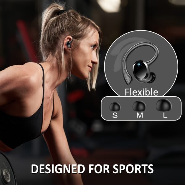 Écouteurs Sans Fil Q38 avec Son Stéréo Environnant, Écouteurs Sportifs à Longue Durée de Jeu, Moniteurs Intra-Auriculaires avec Microphone Intégré pour l'Exercice et la Réduction du Bruit – Image 4