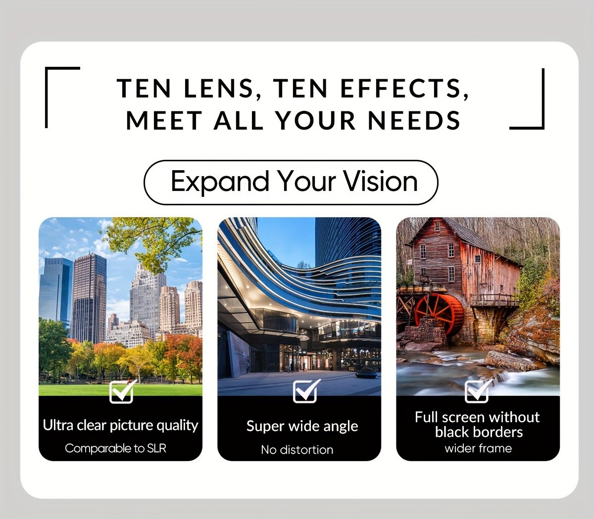 Kit d'Objectifs APEXEL 10 en 1 pour Téléphone avec Objectif Pois, Macro Large, Filtre Étoile et CPL pour iPhone 11, Samsung Redmi et tous les Smartphones
