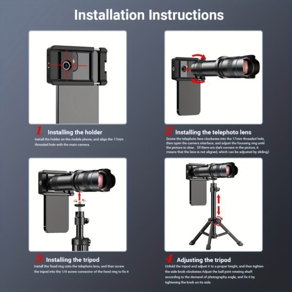 Kit d'Objectif Téléobjectif APEXEL 36X pour Smartphone, Lentille de Caméra pour Téléphone Portable avec Attache Universelle, Objectif de Photographie HD pour iPhone et la Plupart des Smartphones - Objectif Téléphoto à Haute Grossissement pour Photographie de Concerts et Observation des Oiseaux, APExel – Image 9