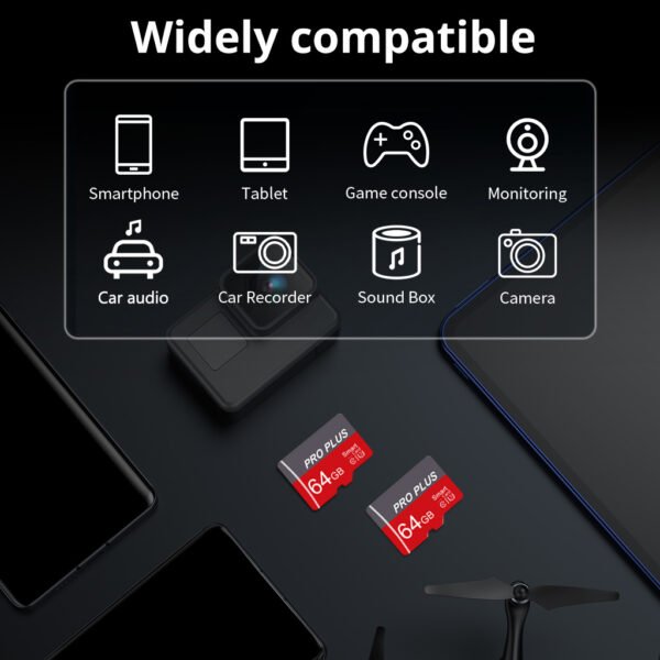 5pièces Carte Mémoire 128 Go 64 Go 32 Go 16 Go Avec Adaptateur, Carte Mémoire Haute Vitesse 8 Go 4 Go 2 Go 1 Go, Carte Mémoire U3 C10 A1 TF 512 Mo 256 Mo 128 Mo 64 Mo Pour Tablette/caméra/téléphone/audio de Voiture, Stockez Vos Fichiers En Toute Sécurité ! – Image 2