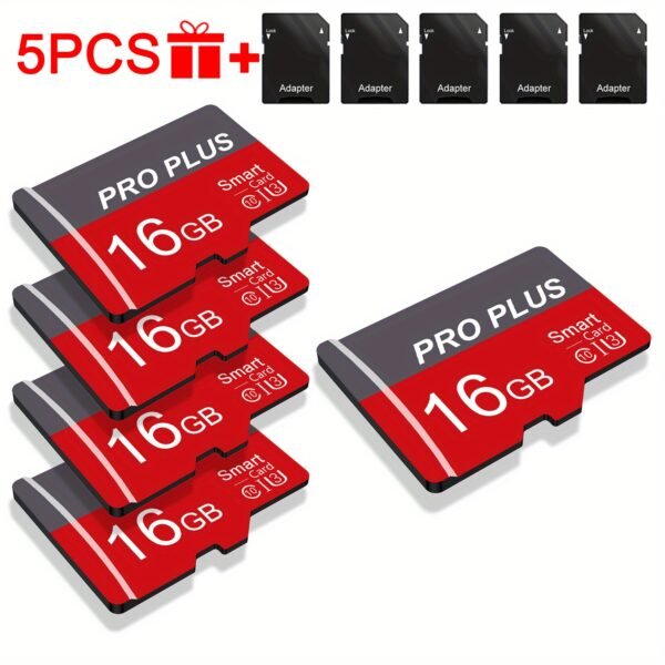5pièces Carte Mémoire 128 Go 64 Go 32 Go 16 Go Avec Adaptateur, Carte Mémoire Haute Vitesse 8 Go 4 Go 2 Go 1 Go, Carte Mémoire U3 C10 A1 TF 512 Mo 256 Mo 128 Mo 64 Mo Pour Tablette/caméra/téléphone/audio de Voiture, Stockez Vos Fichiers En Toute Sécurité ! – Image 17